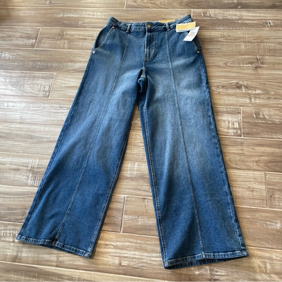 NWT Michael Kors Carmen Wide Leg Pintuck Jeans Women’s 12 - Picture 2 of 11